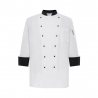 unisex white (black collar) coat 